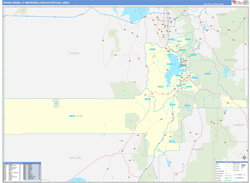 Provo-Orem Metro Area Wall Map Basic Style 2026